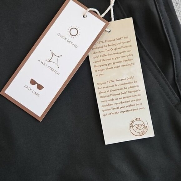 Panama Jack Shorts Men's 40 Black NWT Quick Drying 4 Way Stretch 8" Inseam NEW - Picture 6 of 12